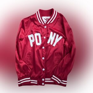 Vintage Pony 72 Red and White Satin Jacket